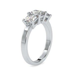 70-Pointer Princess Cut Solitaire Platinum Diamond Accent Ring JL PT 0062-B   Jewelove.US