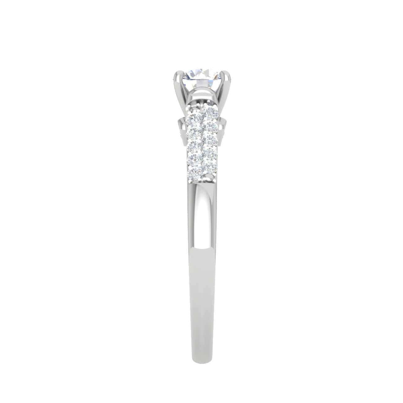 1-Carat Lab Grown Solitaire Diamond Split Shank Platinum Ring JL PT LG G WB5582E-B