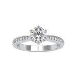 Load image into Gallery viewer, 1-Carat Lab Grown Solitaire Diamond Shank Platinum Engagement Ring JL PT LG 0063-B
