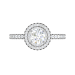 Load image into Gallery viewer, 2-Carat Lab Grown Solitaire Diamond Double Halo Shank Platinum Engagement Ring JL PT RH RD LG-220-B

