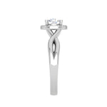 Load image into Gallery viewer, 1.50-Carat Lab Grown Solitaire Halo Diamond Shank Platinum Ring JL PT LG G JRW2596MM-C
