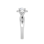 Load image into Gallery viewer, 1-Carat Lab Grown Solitaire Halo Diamond Shank Platinum Ring JL PT LG G JRW2596MM-B
