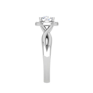 70-Pointer Lab Grown Solitaire Halo Diamond Shank Platinum Ring JL PT LG G JRW2596MM-A