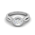 Load image into Gallery viewer, 50-Pointer Lab Grown Solitaire Halo Diamond Shank Platinum Ring JL PT LG G JRW2596MM
