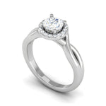 Load image into Gallery viewer, 70-Pointer Lab Grown Solitaire Halo Diamond Shank Platinum Ring JL PT LG G JRW2596MM-A
