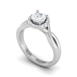 Load image into Gallery viewer, 1-Carat Lab Grown Solitaire Halo Diamond Shank Platinum Ring JL PT LG G JRW2596MM-B
