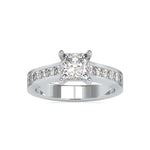 Load image into Gallery viewer, 1-Carat Princess Cut Solitaire Platinum Diamond Shank Ring JL PT 0057-C   Jewelove.US
