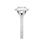 Load image into Gallery viewer, 1-Carat Lab Grown Princess Cut Solitaire Double Square Halo Split Shank Platinum Engagement Ring JL PT RV PR LG-153

