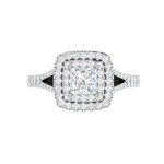 Load image into Gallery viewer, 1-Carat Lab Grown Princess Cut Solitaire Double Square Halo Split Shank Platinum Engagement Ring JL PT RV PR LG-153
