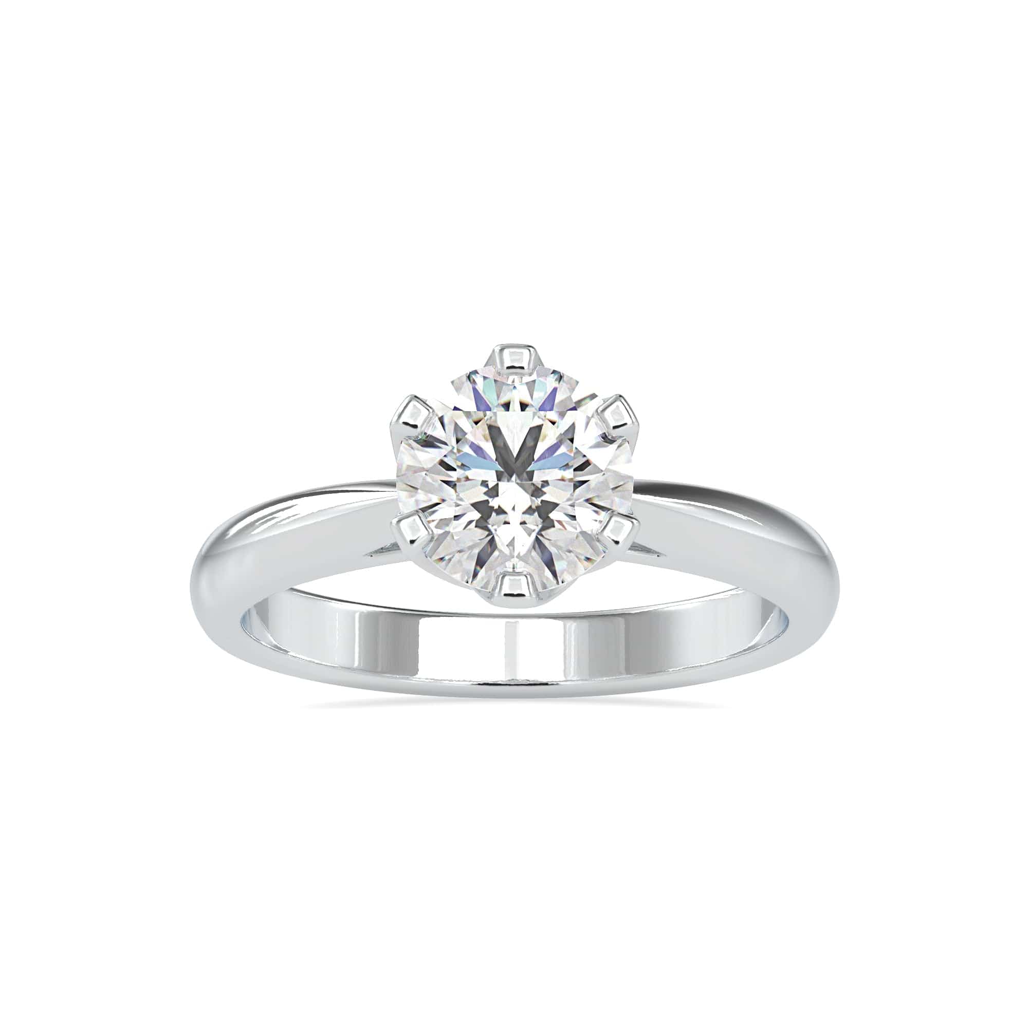 2-Carat Lab Grown Solitaire 6 Prong Platinum Engagement Ring JL PT LG 0181-D