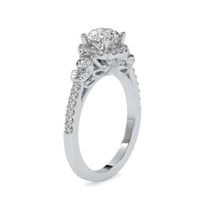 70-Pointer Solitaire Accent Diamond Shank Platinum Ring JL PT 0048-B   Jewelove