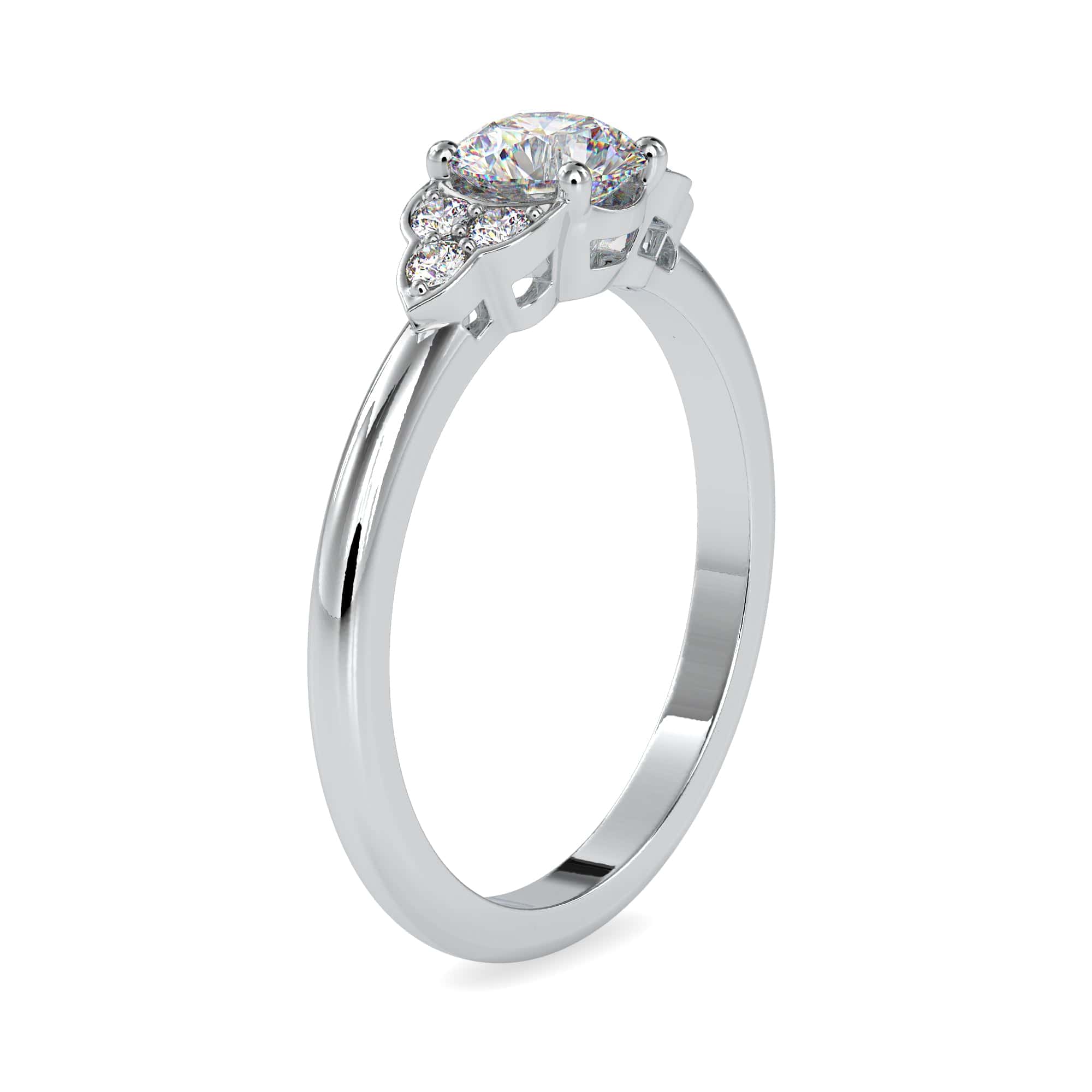 50-Pointer Lab Grown Solitaire Diamond Platinum Engagement Ring JL PT LG G 0035