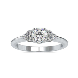 70-Pointer Lab Grown Solitaire Diamond Platinum Engagement Ring JL PT LG G 0035-A