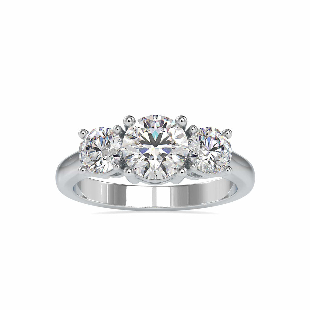 30-Pointer Solitaire Platinum Diamond Accent Engagement Ring JL PT 0058   Jewelove.US