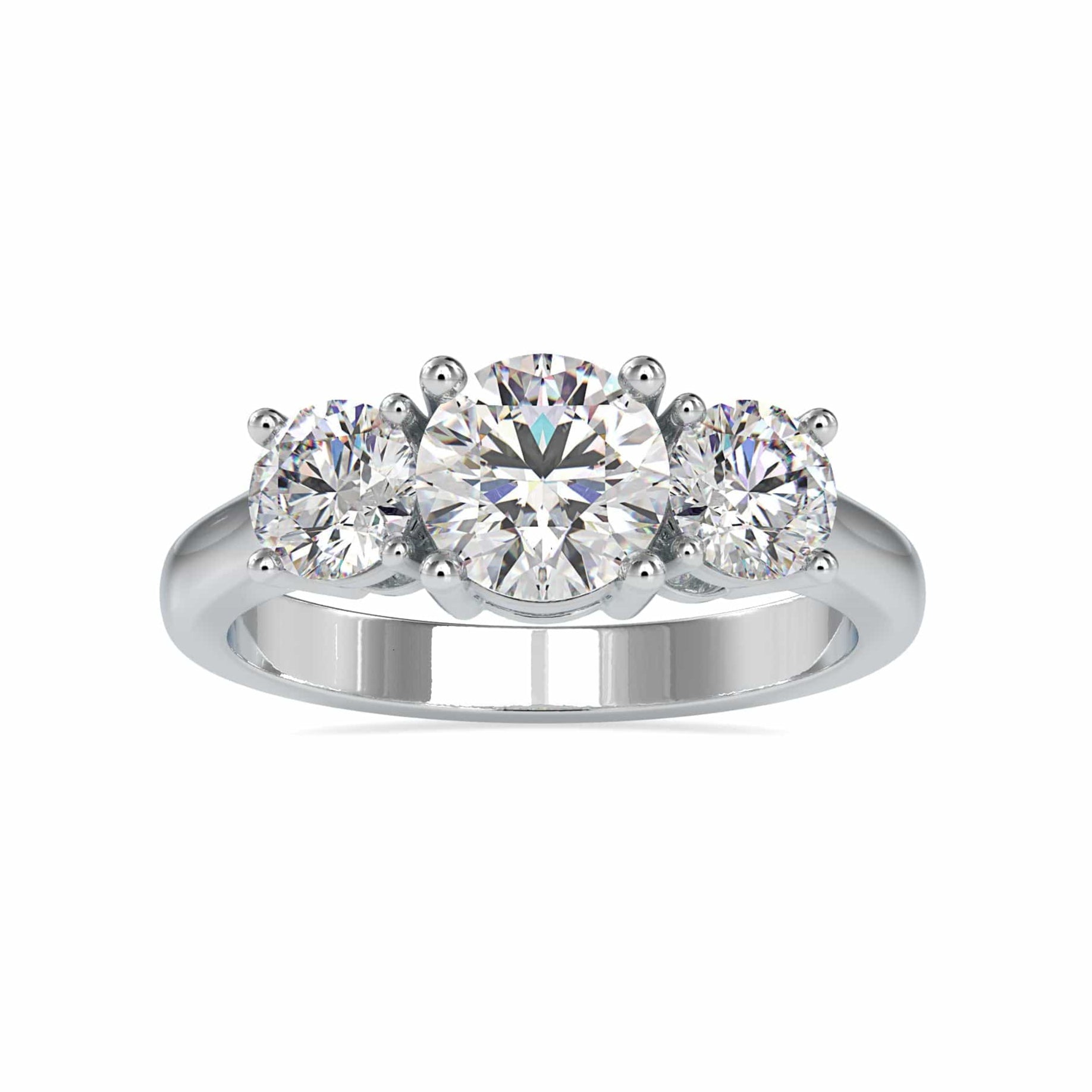50-Pointer Solitaire Platinum Diamond Accent Engagement Ring JL PT 0058-A