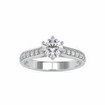 Load image into Gallery viewer, 2-Carat Lab Grown Solitaire Diamond Shank Platinum Engagement Ring JL PT LG G 0027-D
