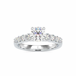 70-Pointer Lab Grown Solitaire Diamond Shank Platinum Engagement Ring JL PT LG G 0119-A