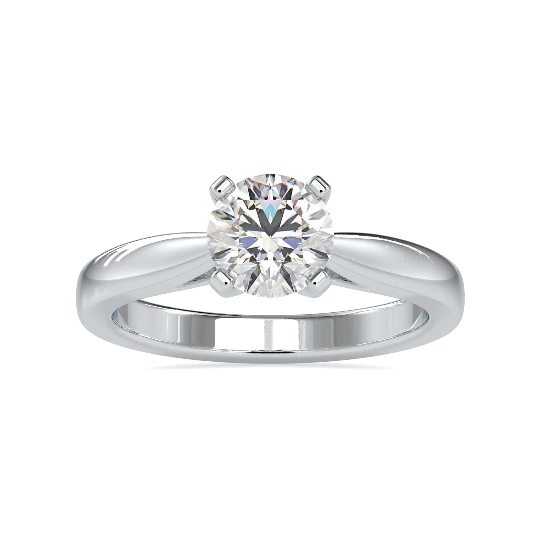 50-Pointer Solitaire Platinum Engagement Ring JL PT 0056