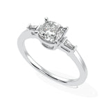 Load image into Gallery viewer, 70-Pointer Solitaire with Baguette Diamond Accents Platinum Ring JL PT 1209-B
