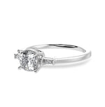 Load image into Gallery viewer, 70-Pointer Solitaire with Baguette Diamond Accents Platinum Ring JL PT 1209-B
