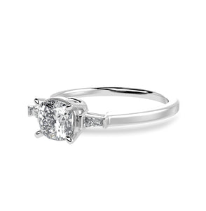 70-Pointer Solitaire with Baguette Diamond Accents Platinum Ring JL PT 1209-B