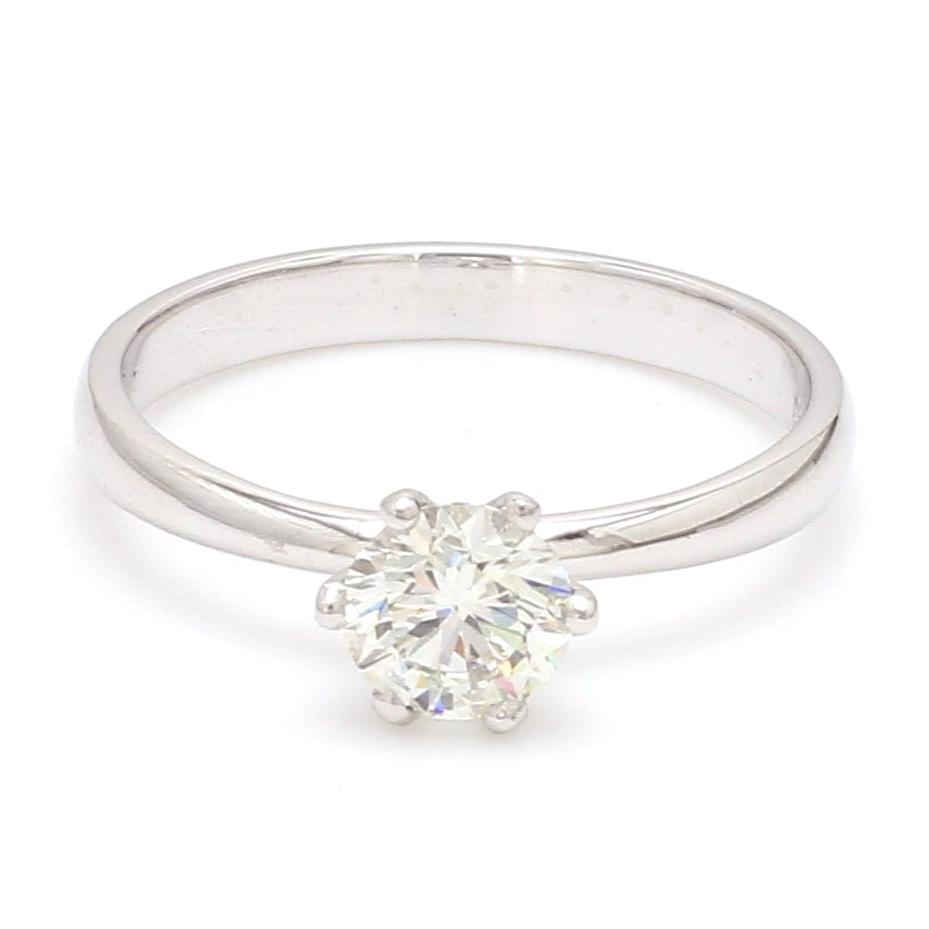 70-Pointer 6 Prong Tapered Platinum Solitaire Ring JL PT 17