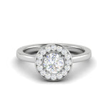 Load image into Gallery viewer, 1-Carat Lab Grown Solitaire Diamond Halo Platinum Engagement Ring JL PT RH RD LG-164
