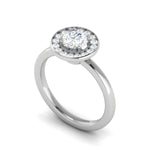 Load image into Gallery viewer, 1-Carat Lab Grown Solitaire Diamond Halo Platinum Engagement Ring JL PT RH RD LG-164

