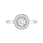 Load image into Gallery viewer, 1-Carat Lab Grown Solitaire Diamond Halo Platinum Engagement Ring JL PT RH RD LG-164
