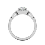 Load image into Gallery viewer, 1.5-Carat Lab Grown Solitaire Diamond Halo Shank Platinum Engagement Ring JL PT RH RD LG-155-A
