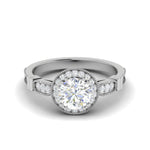 Load image into Gallery viewer, 1.5-Carat Lab Grown Solitaire Diamond Halo Shank Platinum Engagement Ring JL PT RH RD LG-155-A
