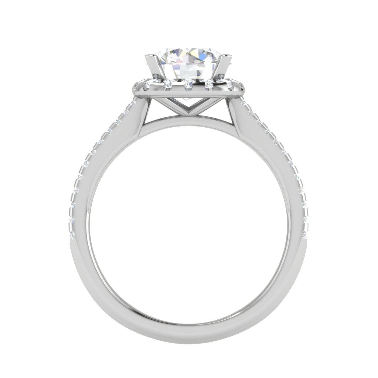 1.50-Carat Lab Grown Solitaire Halo Diamond Shank Platinum Ring JL PT LG G REHS1480-C