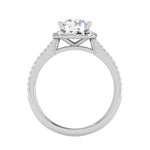 Load image into Gallery viewer, 1.50-Carat Lab Grown Solitaire Halo Diamond Shank Platinum Ring JL PT LG G REHS1480-C
