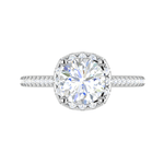 Load image into Gallery viewer, 1-Carat Lab Grown Diamond Halo Shank Platinum Engagement Ring JL PT LG REHS1480
