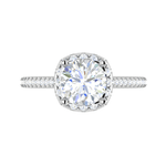 Load image into Gallery viewer, 70-Pointer Lab Grown Solitaire Halo Diamond Shank Platinum Ring JL PT LG G REHS1480-A
