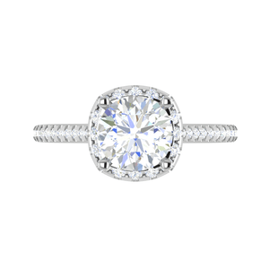 70-Pointer Lab Grown Solitaire Halo Diamond Shank Platinum Ring JL PT LG G REHS1480-A