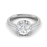 Load image into Gallery viewer, 1.50-Carat Lab Grown Solitaire Halo Diamond Shank Platinum Ring JL PT LG G REHS1480-C
