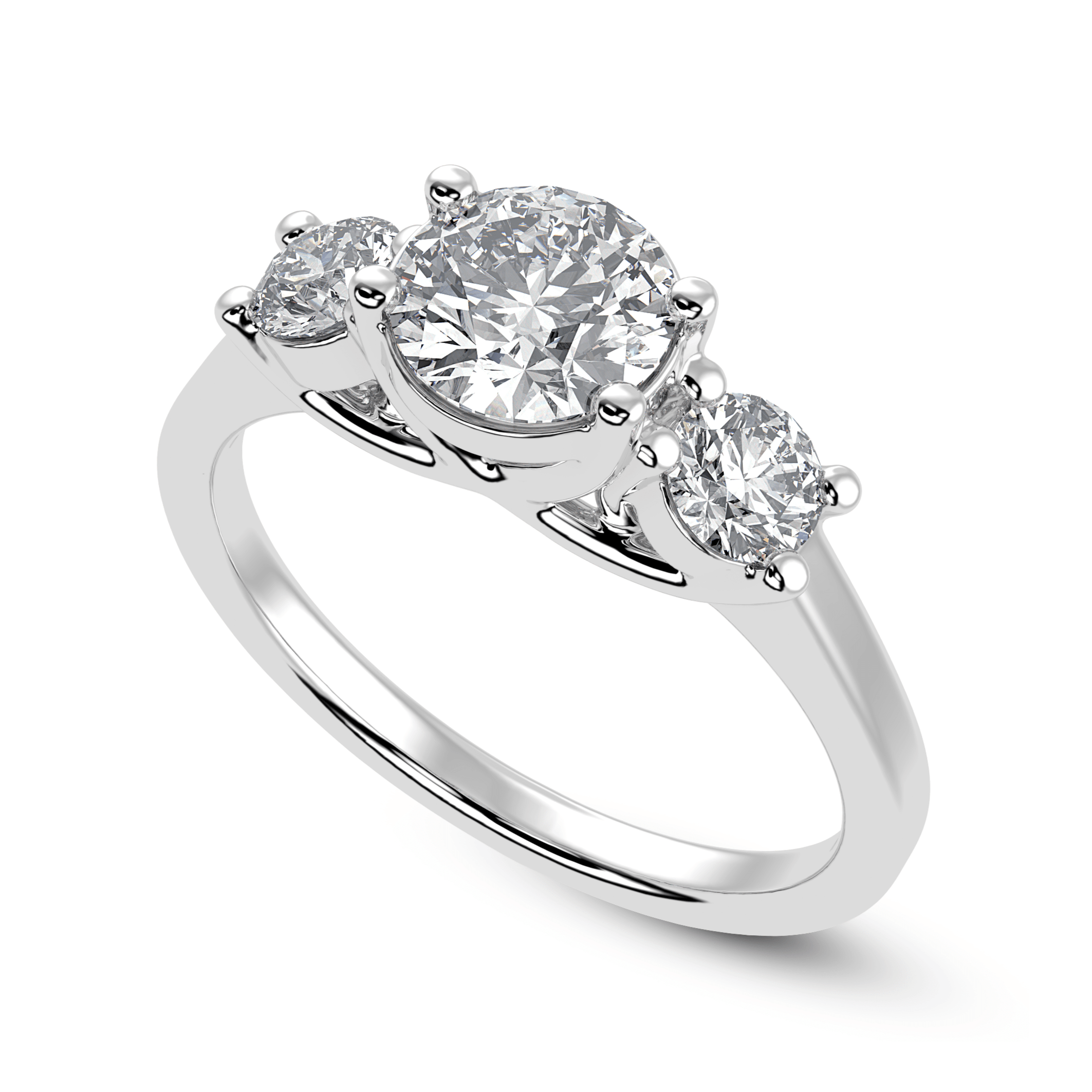 50-Pointer Solitaire Diamond Accents Platinum Ring JL PT 1229-A