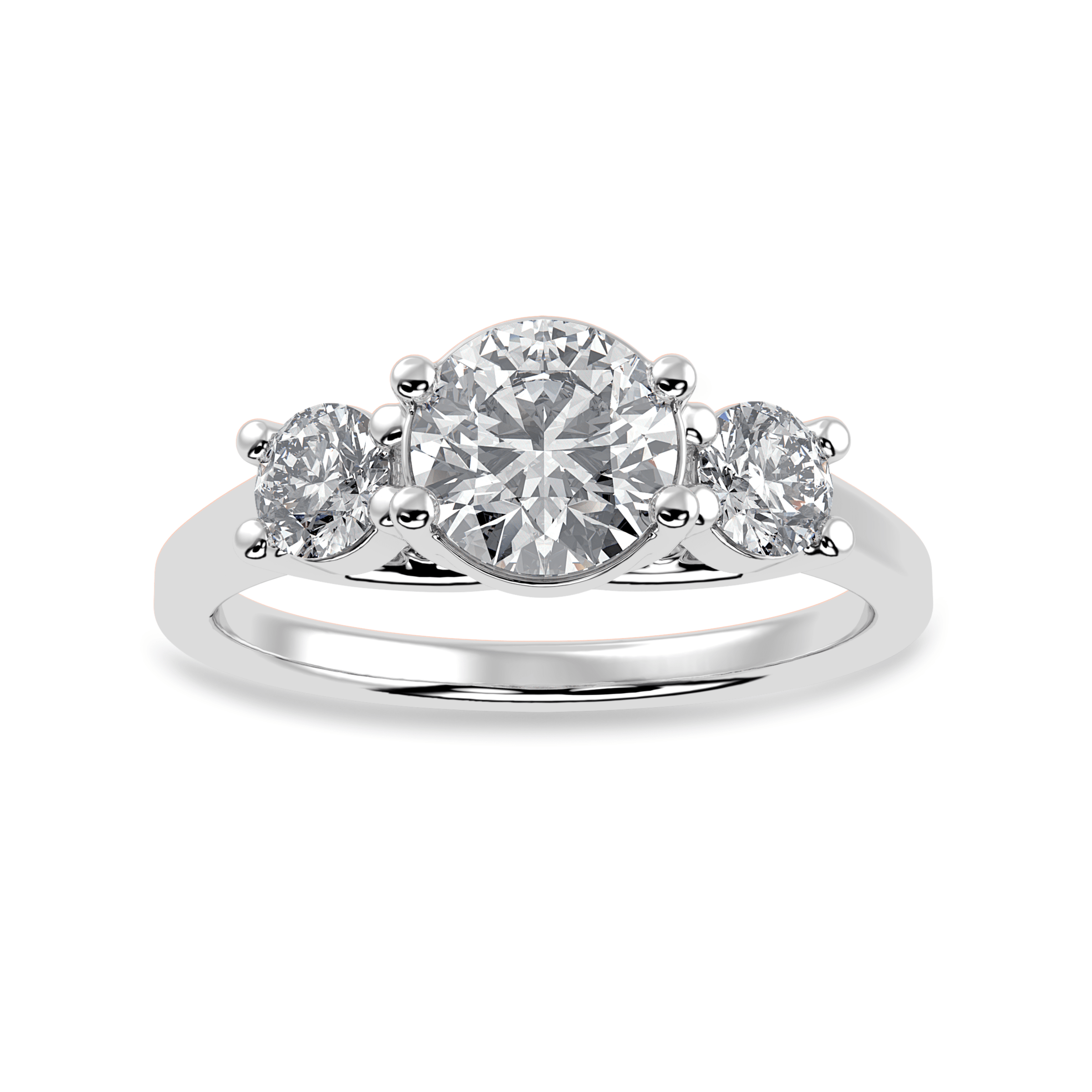50-Pointer Solitaire Diamond Accents Platinum Ring JL PT 1229-A