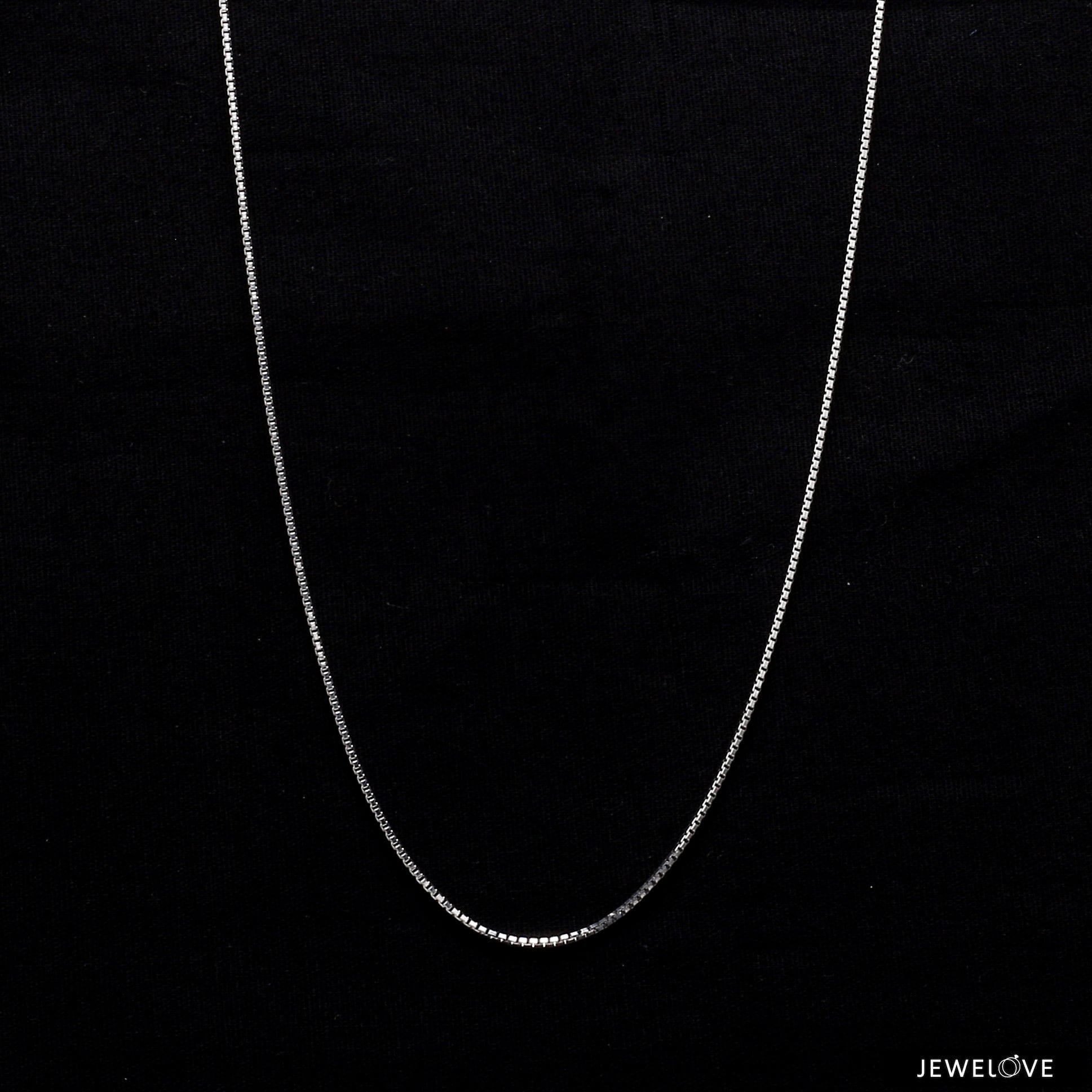 1.2mm Plain Platinum Box Chain JL PT 702-A   Jewelove