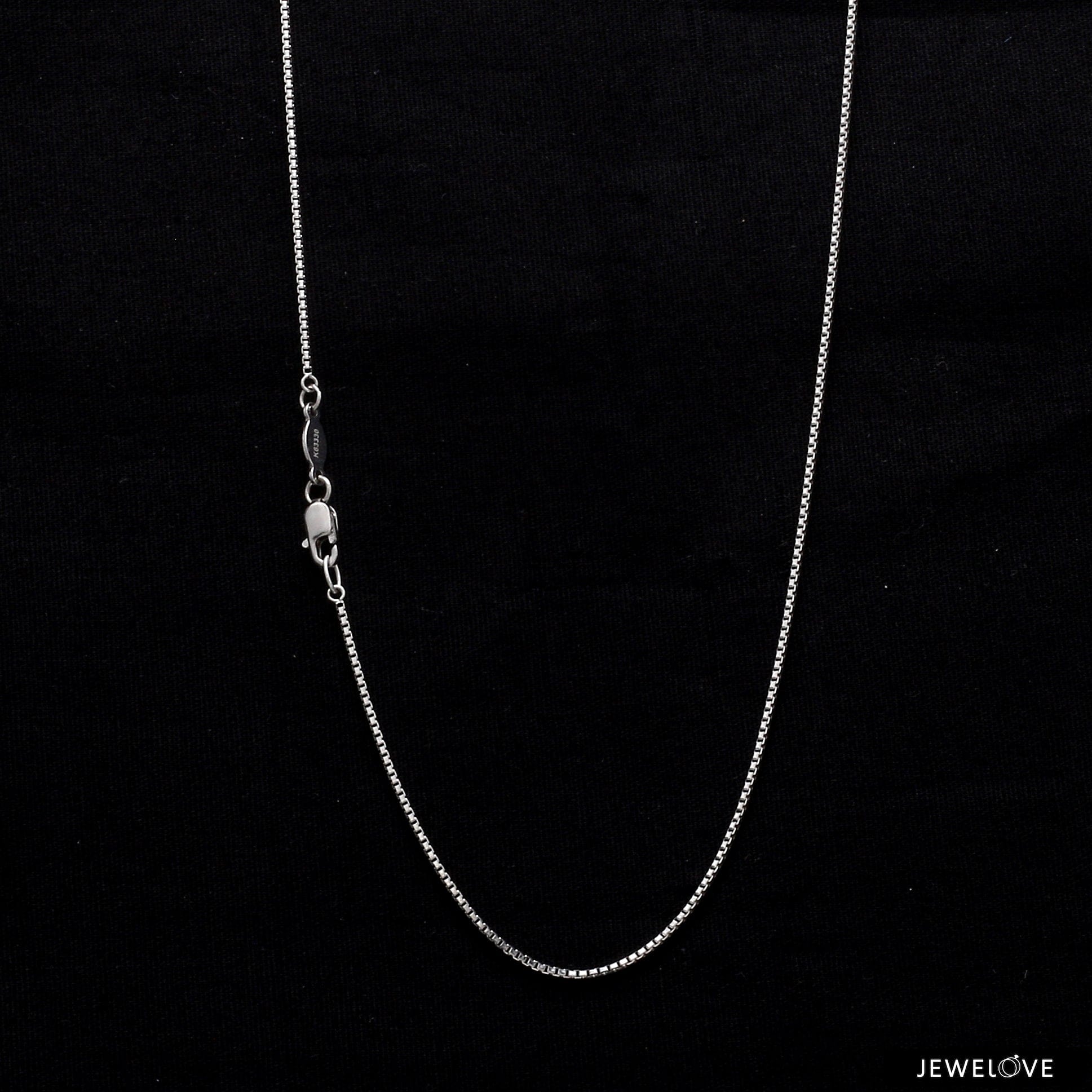 1.2mm Plain Platinum Box Chain JL PT 702-A   Jewelove