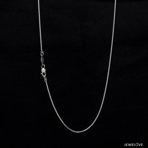 1.2mm Plain Platinum Box Chain JL PT 702-A   Jewelove