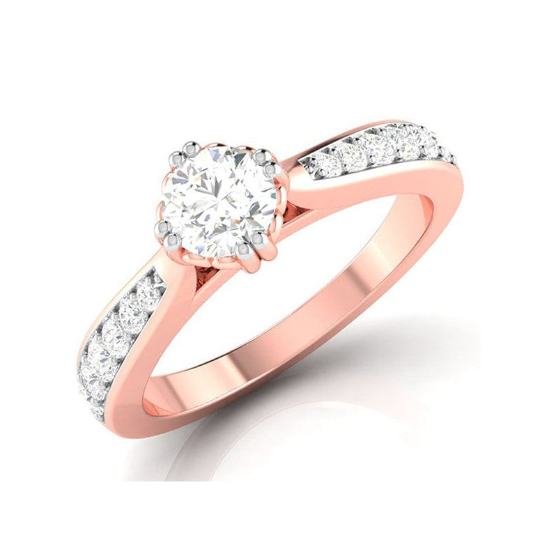 50-Pointer Lab Grown Solitaire 18K Rose Gold Ring JL AU LG G-107R-A   Jewelove.US