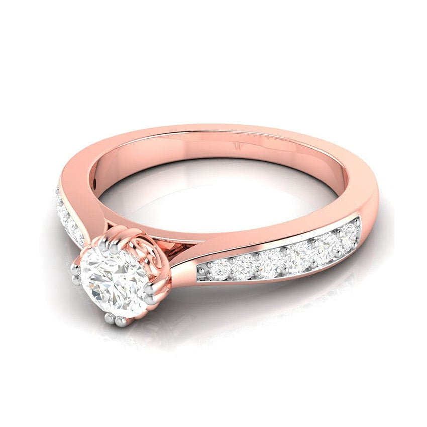 50-Pointer 18K Rose Gold Solitaire Ring JL AU G 107R-A   Jewelove.US