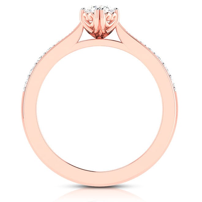 50-Pointer 18K Rose Gold Solitaire Ring JL AU G 107R-A   Jewelove.US