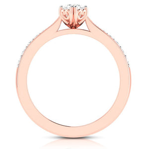 50-Pointer 18K Rose Gold Solitaire Ring JL AU G 107R-A   Jewelove.US