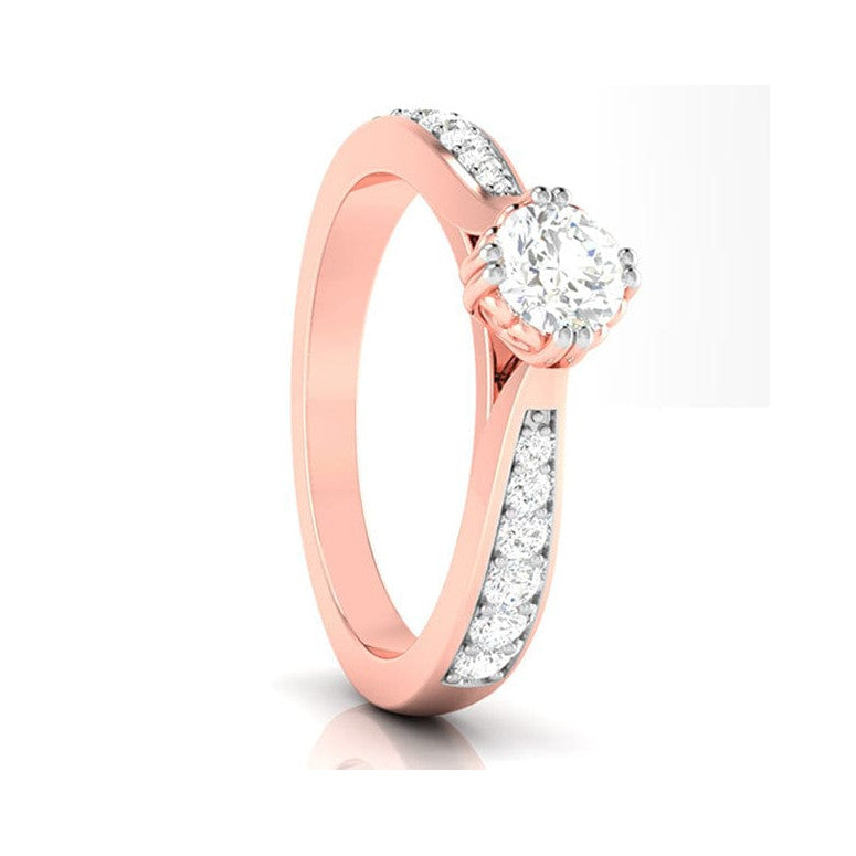 70-Pointer Lab Grown Solitaire 18K Rose Gold Ring JL AU LG G-107R-B   Jewelove.US