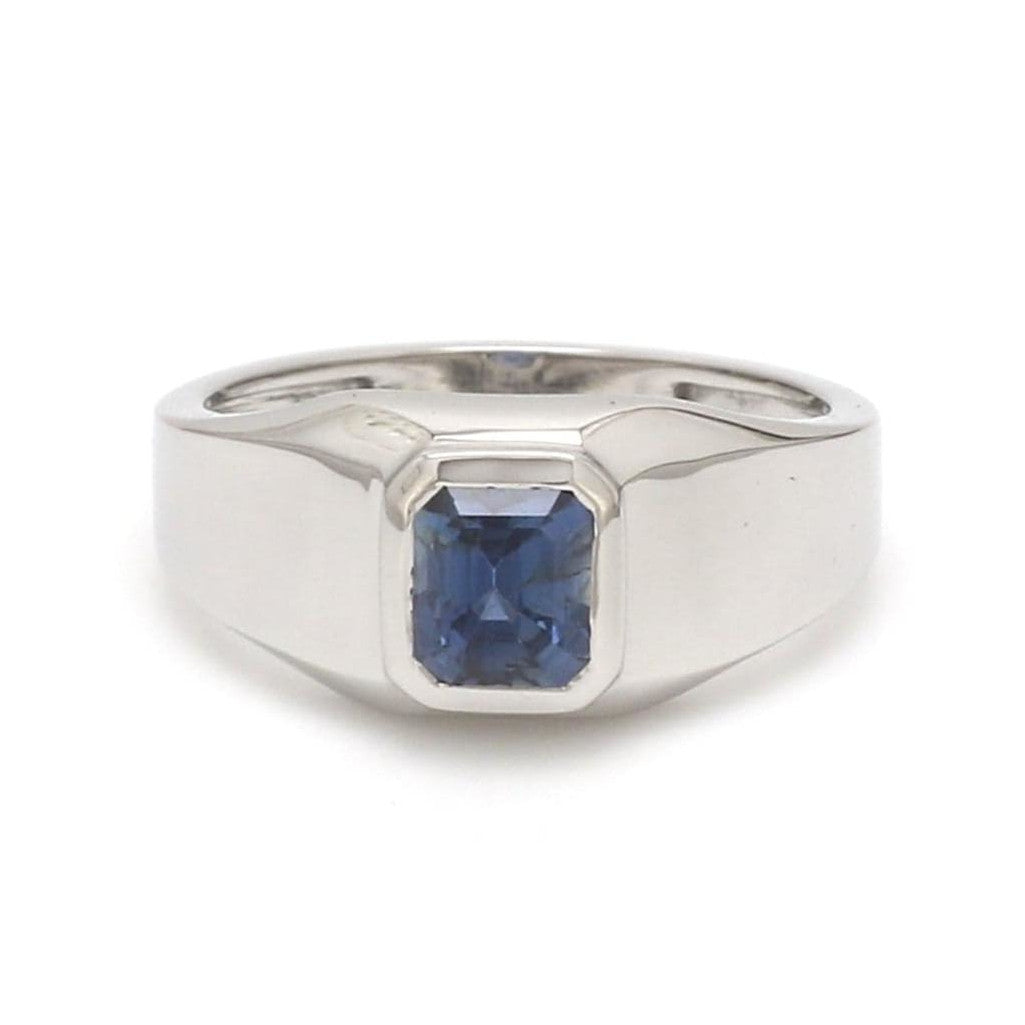 1 Carat Approx  Blue Sapphire Platinum Ring JL PT 1218