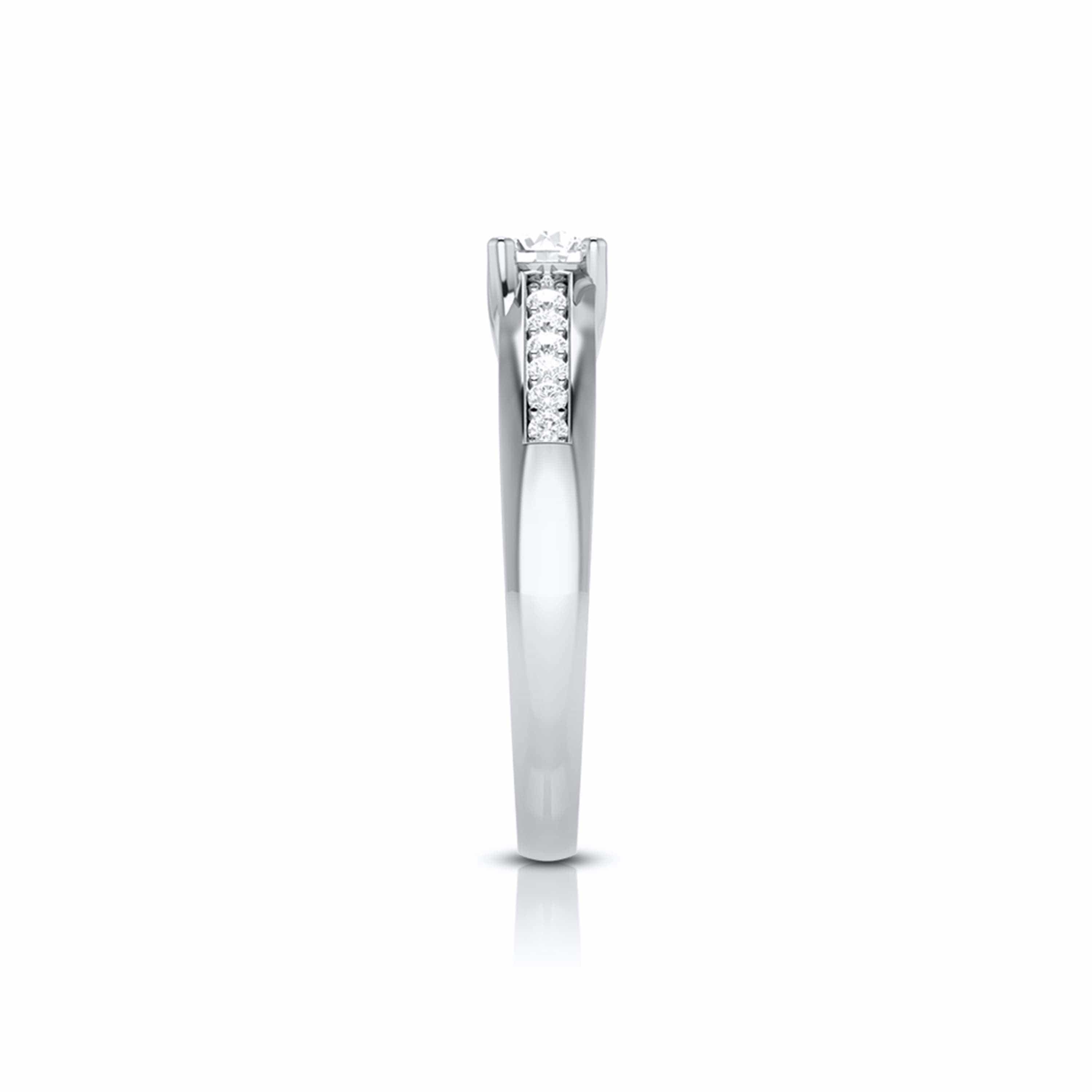 50-Pointer Platinum Lab Grown Solitaire Engagement Ring for Women with Accent Diamonds JL PT LG G-119-A   Jewelove.US