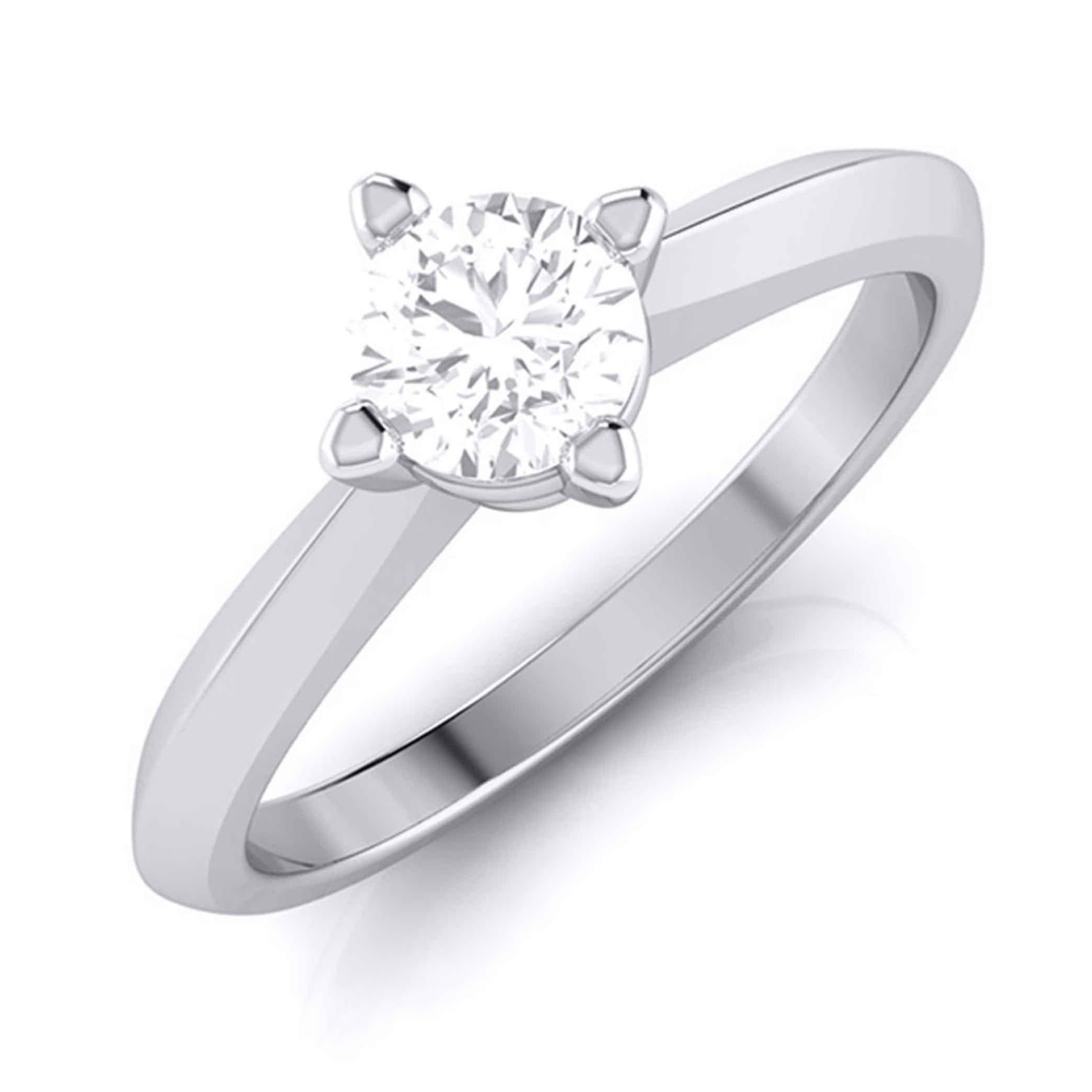 925 Sterling Silver With 4mm Cubic Zirconia Delicate Round Solitaire Ring -  ARTNINA.com